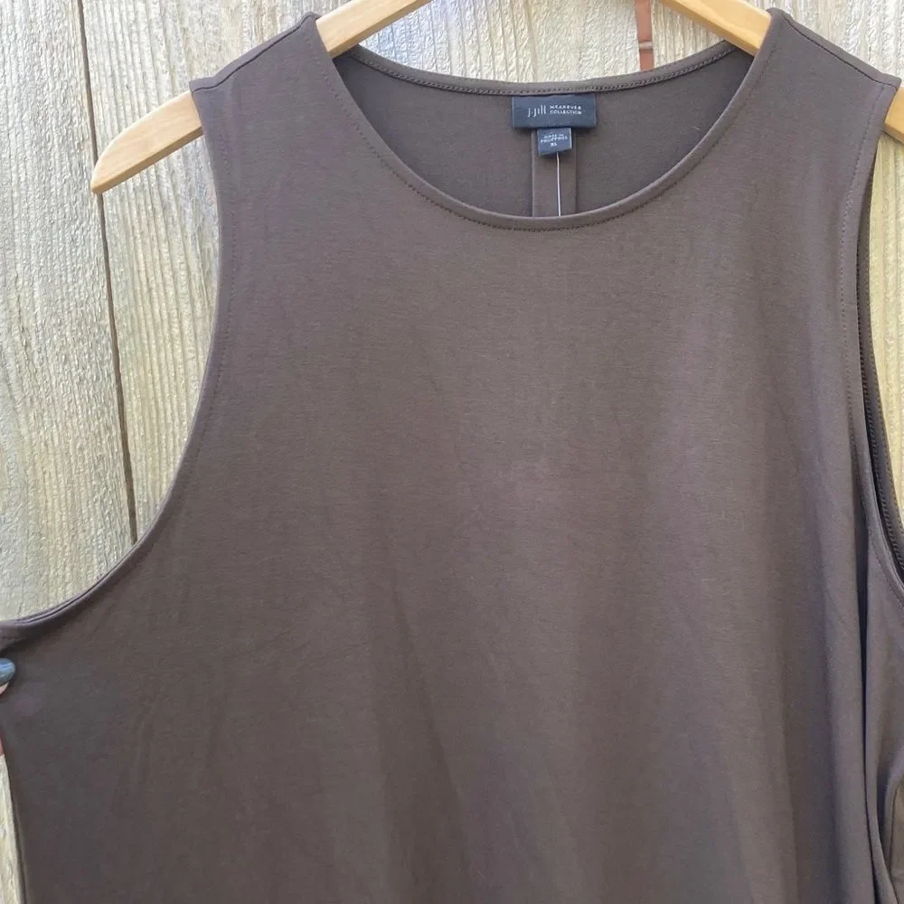 J. Jill Wearever Dark Truffle Sleeveless Pull-over Tunic Dress